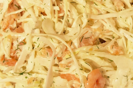 salade coleslaw aux crevettes et fenouil - salade créative