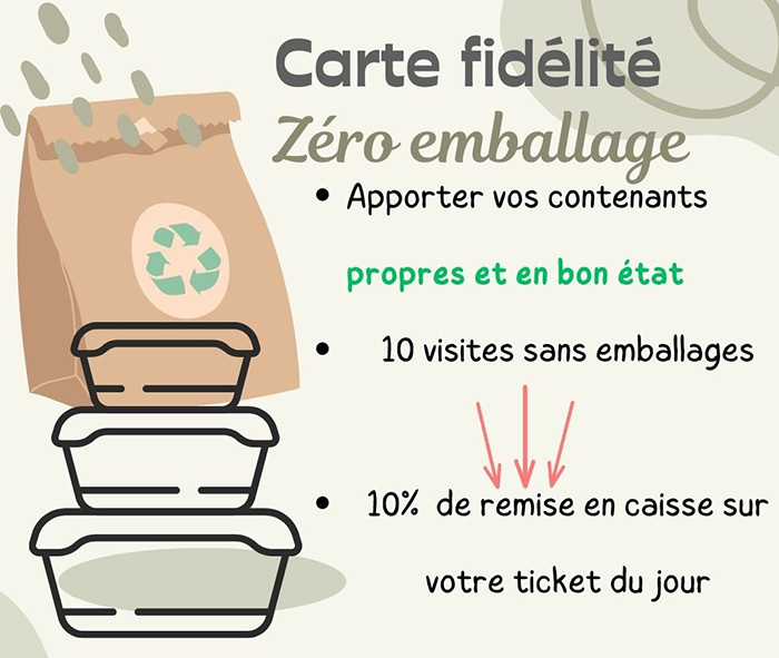 carte de fidélité zéro déchets Fairrier Traiteur